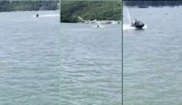 Giovana Greco divirtiéndose con jet skiing