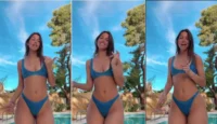Mika Lafuente Modelo delgado en la piscina de bikini