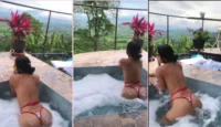 Video da Catalina González tomando una ducha solo en bragas