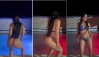 ¡Video del gato Catzalez Cat Bikini en la piscina que rockea el baile